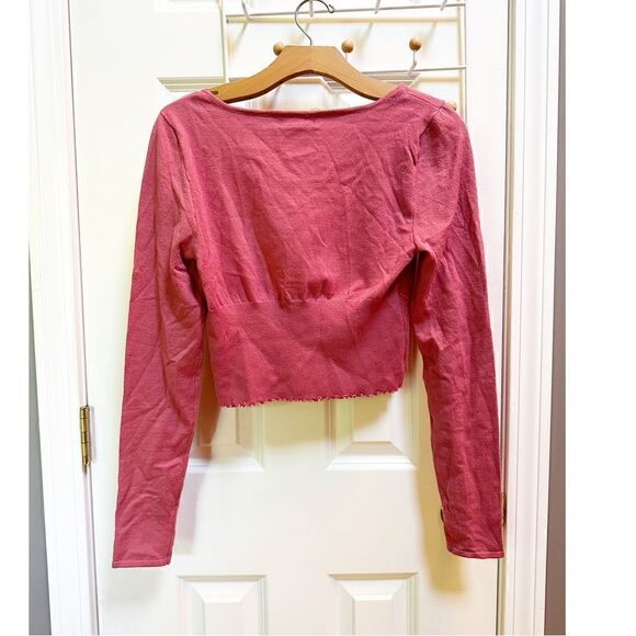 NWT LA hearts Lacey day sweater top in mauve - Picture 4 of 4